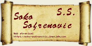 Soko Sofrenović vizit kartica
